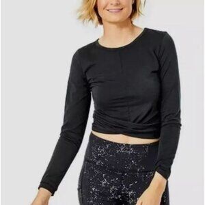 Lilly Pulitzer Luxletic Greer Cropped Top Women's Size XXS in Onyx Black - GUC